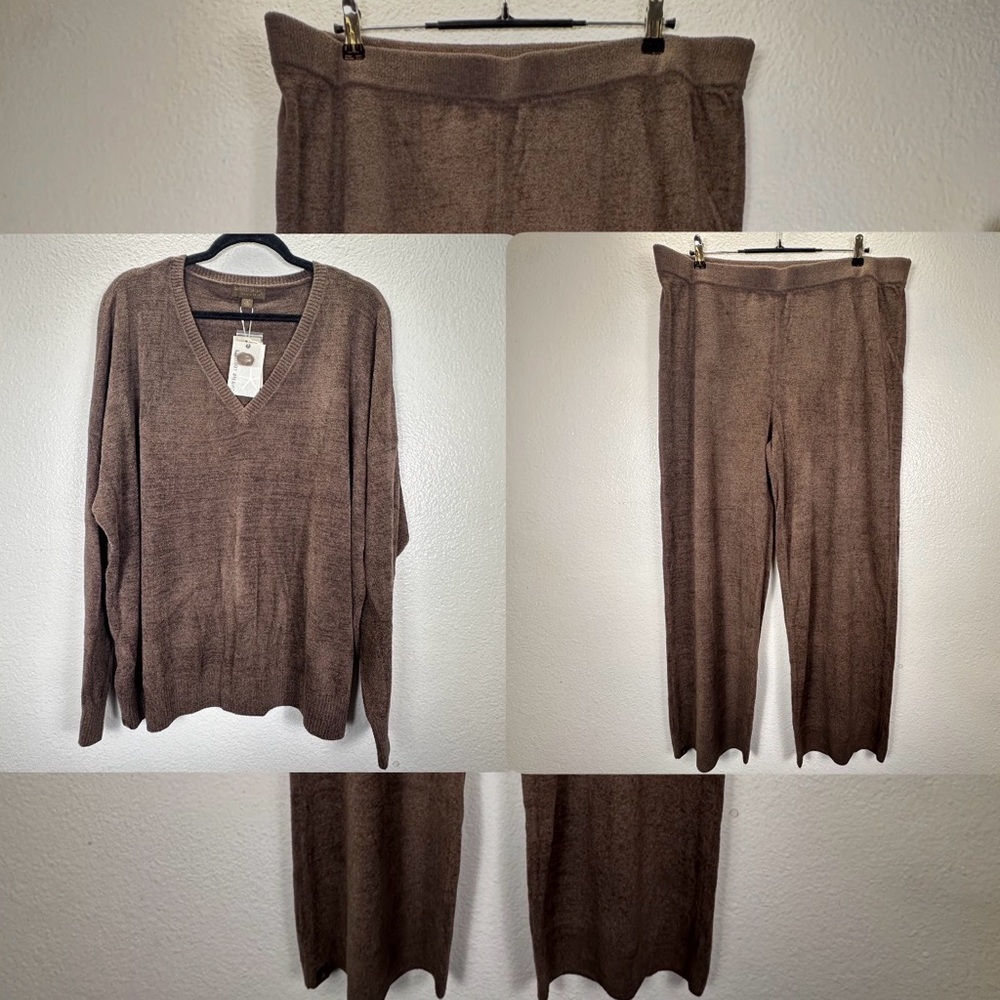 Barefoot Dreams CozyChic Ultra Lite
Brown 2 Piece Set 1X Petite Pullover Pant